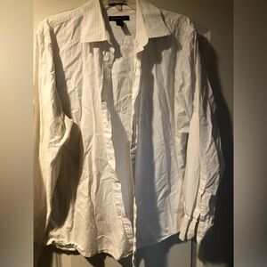 Men’s white pinstripe button down XL